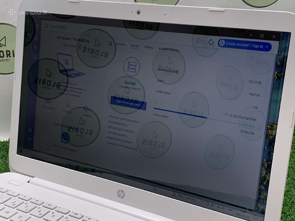 Hp Stream 14-cb087no Celeron N3060 4ram 64emmc - nuotraukos Nr. 9