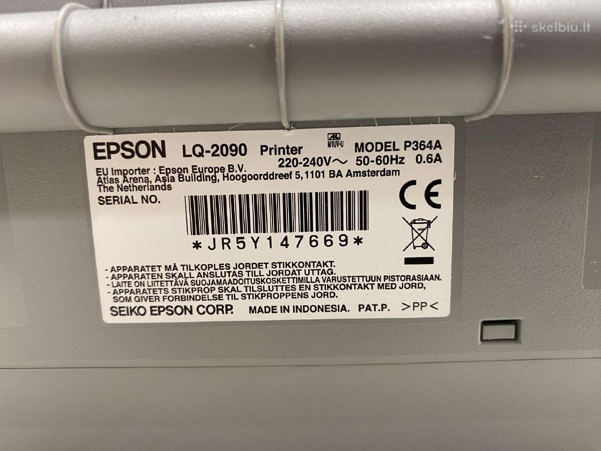 Taškinis matricinis spausdintuvas Epson Lq-2090 - nuotraukos Nr. 10
