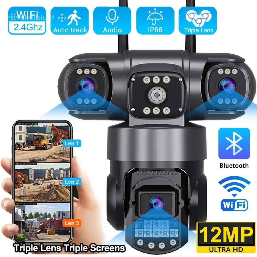 Sekiojanti kamera su Trimis objektyvais, WiFi 12mp