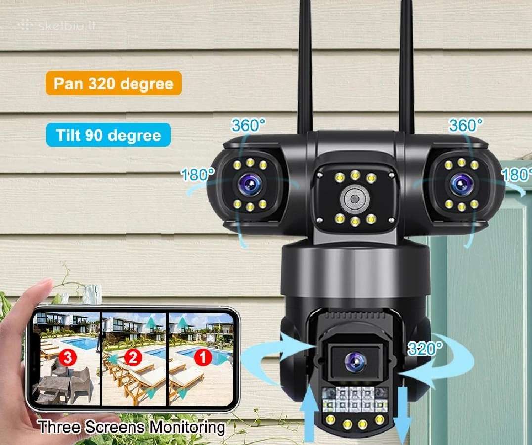 Sekiojanti kamera su Trimis objektyvais, WiFi 12mp - nuotraukos Nr. 2
