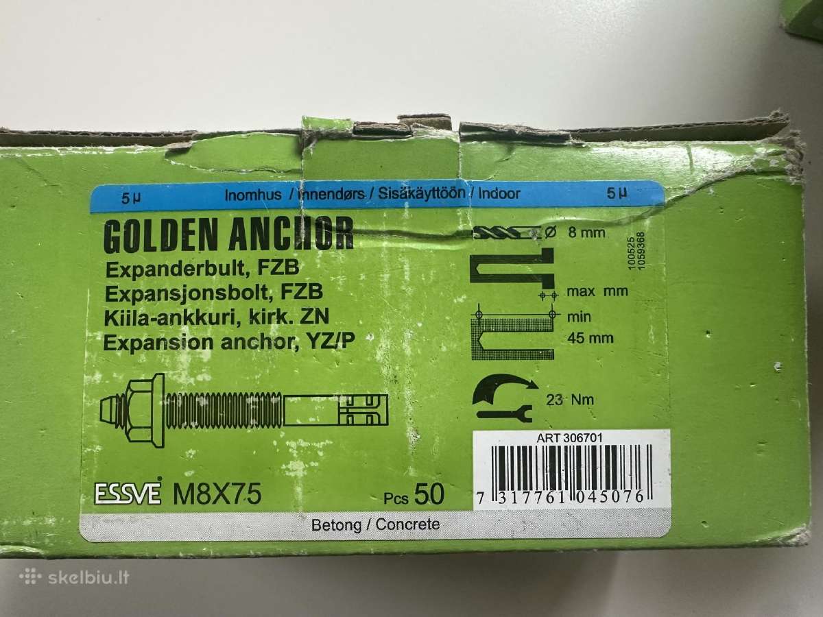 Essve Ankeris Golden Anchor M8x75 - nuotraukos Nr. 3