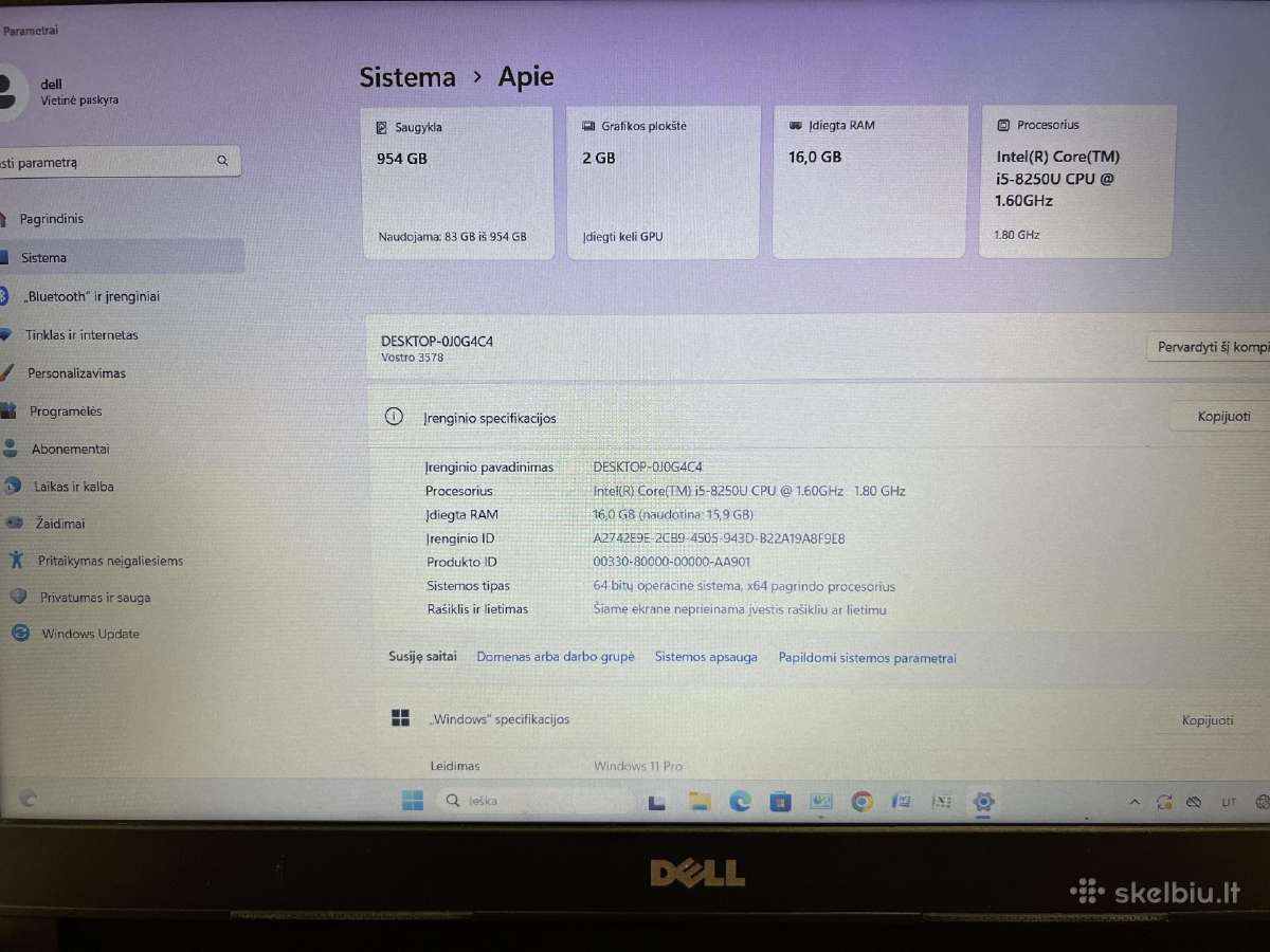 Dell Vostro 15 3578 - nuotraukos Nr. 2