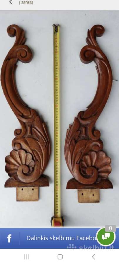 Drožinėta detalė, raudonmedžio ornamentai. - nuotraukos Nr. 7
