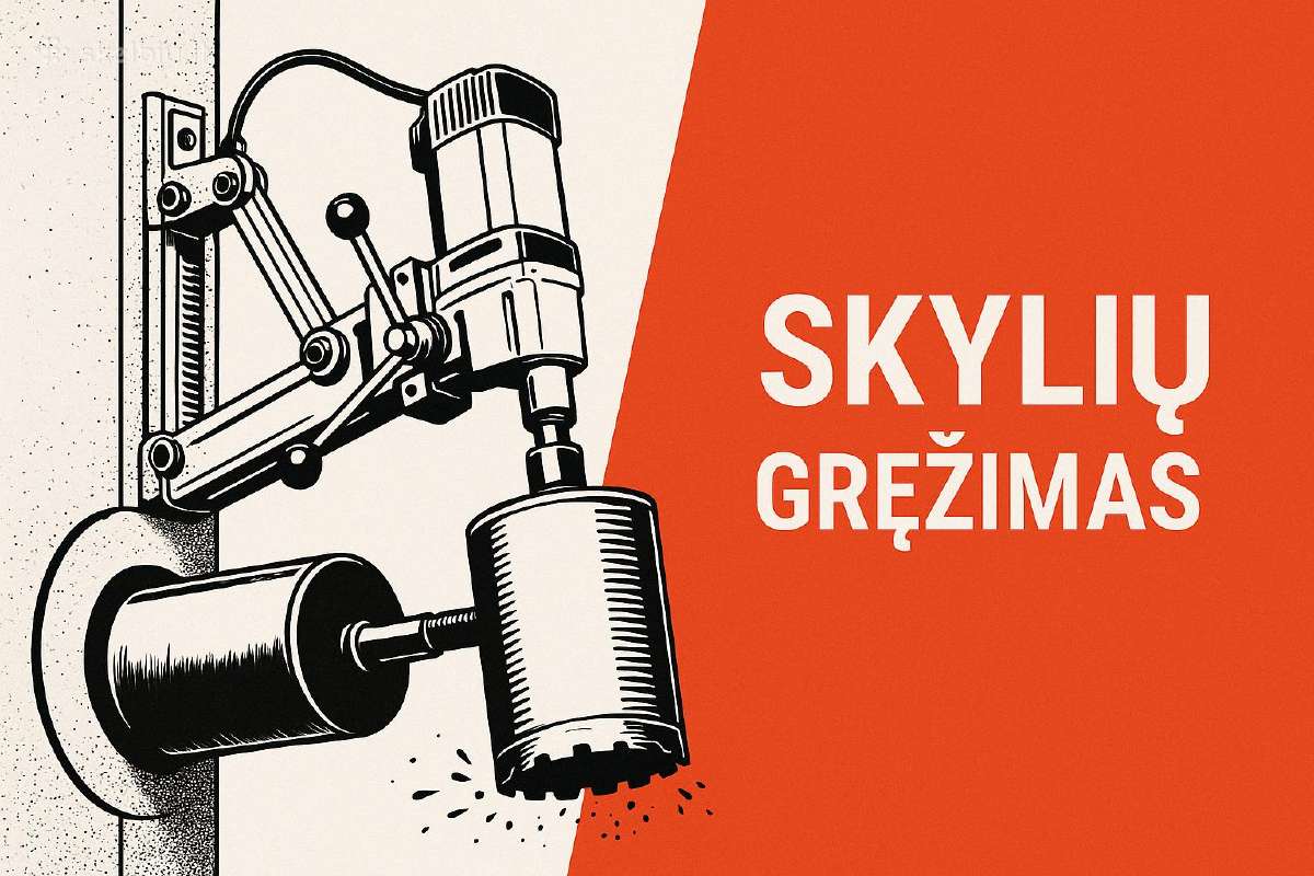 Skylių gręžimas betone, mūre, gelžbetonyje nuo 30€