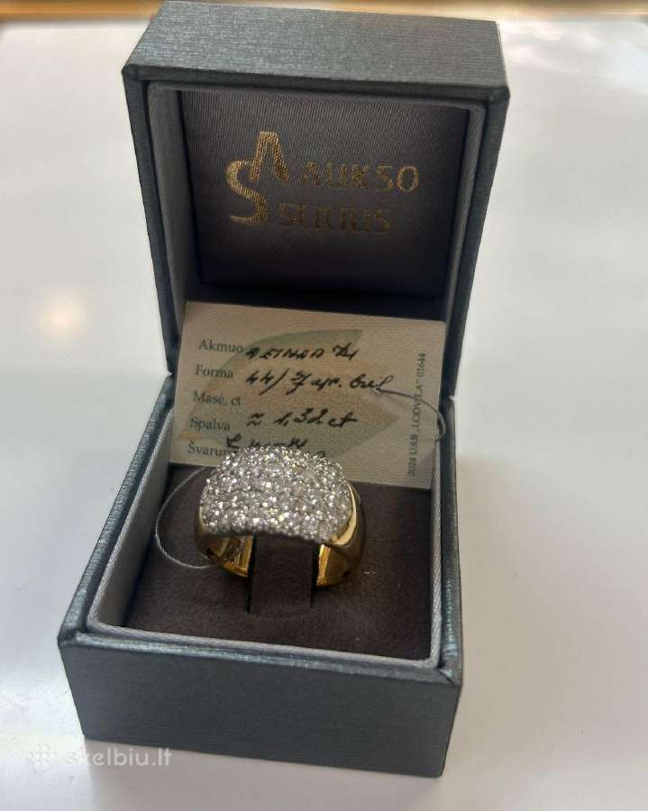 Auksinis žiedas 585 su deimantais 1.32ct. - nuotraukos Nr. 2