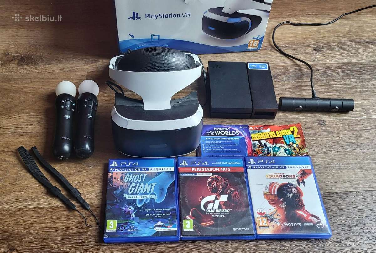 Playstation 4 vr akiniai su priedais