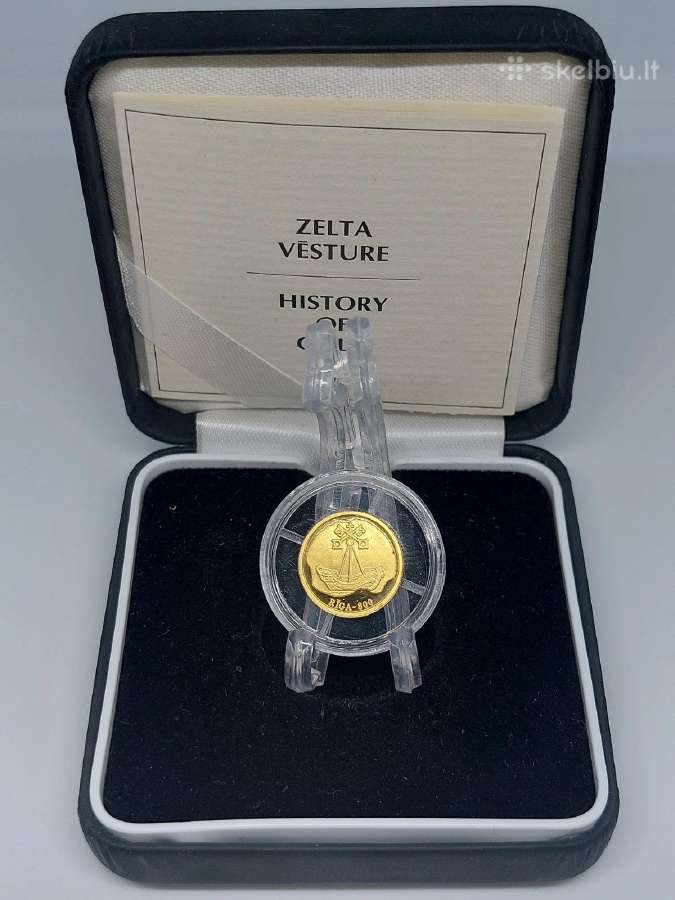 Latvija 1998 10 latu Zelta vesture auksine moneta