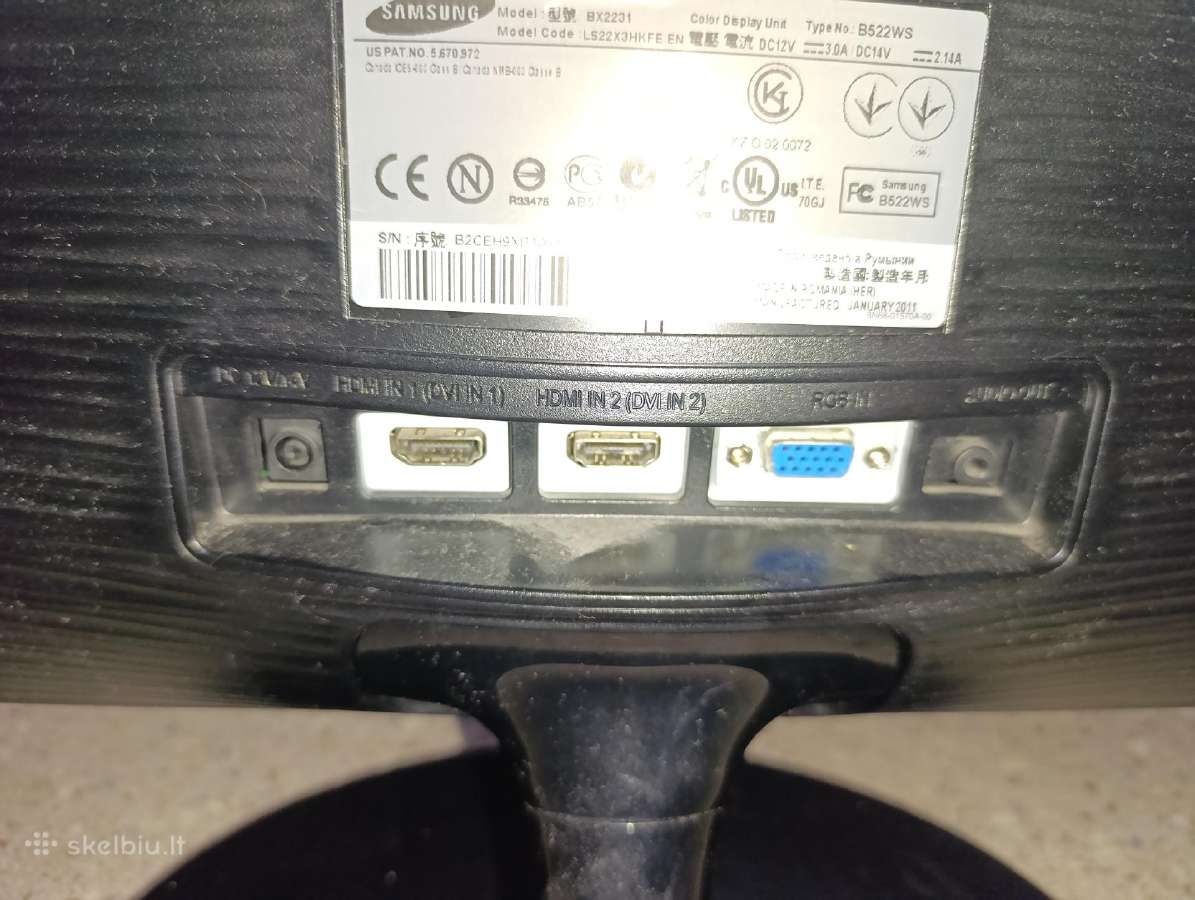 Parduodamas Samsung monitorius LED Bx2231 - nuotraukos Nr. 3
