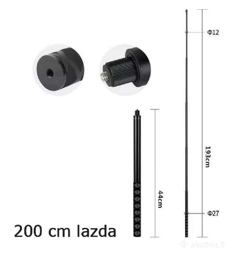 Gopro, Insta360 teleskopinės lazdos 1,5 ir 2m - nuotraukos Nr. 10