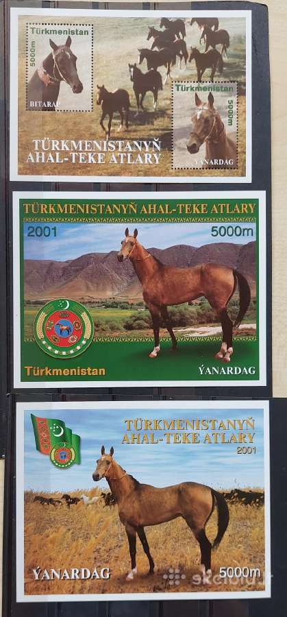 Turkmėnistanas 2001 arkliai, švarus, Michel block9