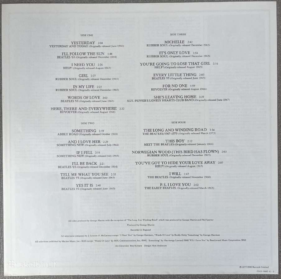 The Beatles Love Songs Japonija vinilas 2 Lp - nuotraukos Nr. 4