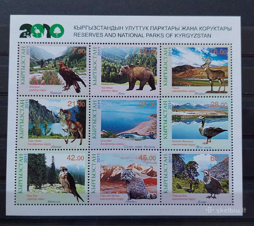 Kirgizija 2011 fauna, lapelis, švarus, Michel 649a