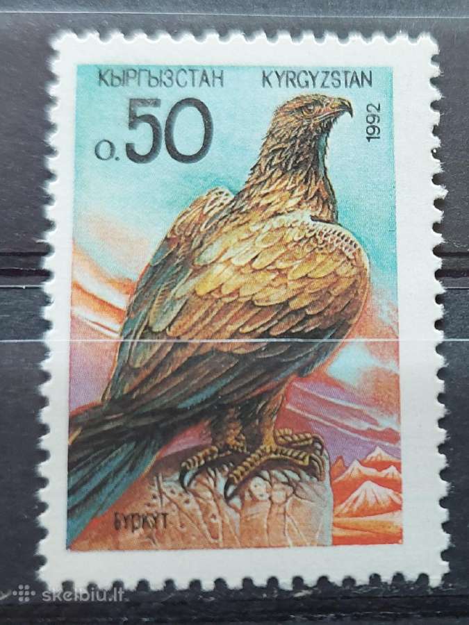 Kirgizija 1992 paukštis, švarus, Michel 2