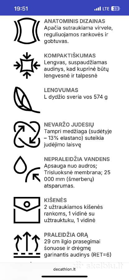 Vyriška lengva neperšlampama striukė „mh500 - nuotraukos Nr. 15