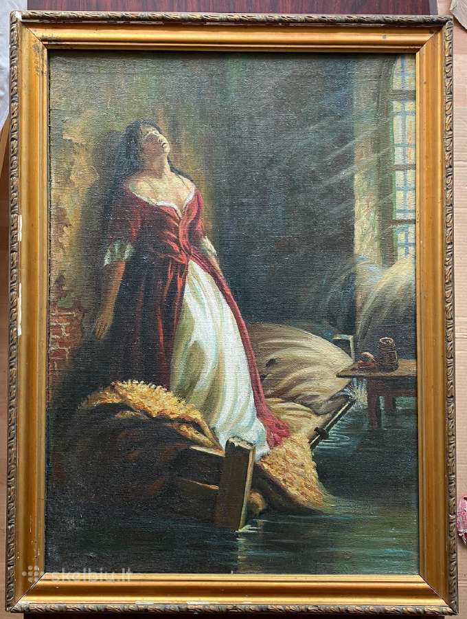 Antikvarinis paveikslas: Tarakanova 72x51 cm - nuotraukos Nr. 4