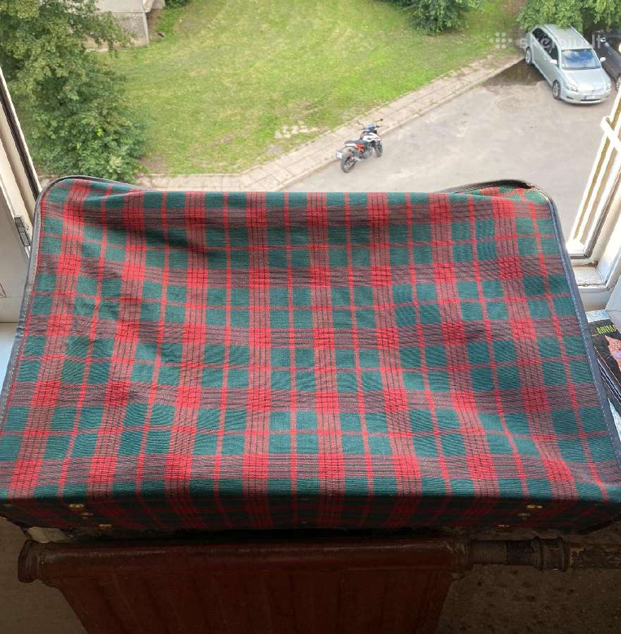 Antikvarinis medžiaginis lagaminas, 55 x 35 x 14 c - nuotraukos Nr. 11