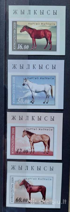 Kirgizija 2009 arkliai, švarus, Michel 592b-595b