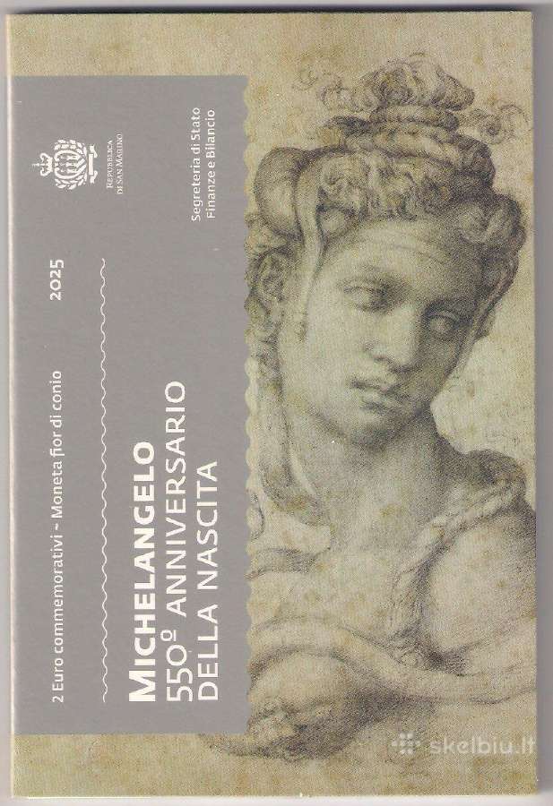 San Marino 2025 2 euro moneta Michelangelo