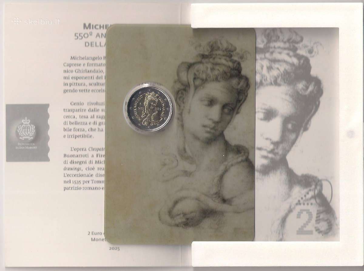 San Marino 2025 2 euro moneta Michelangelo - nuotraukos Nr. 3