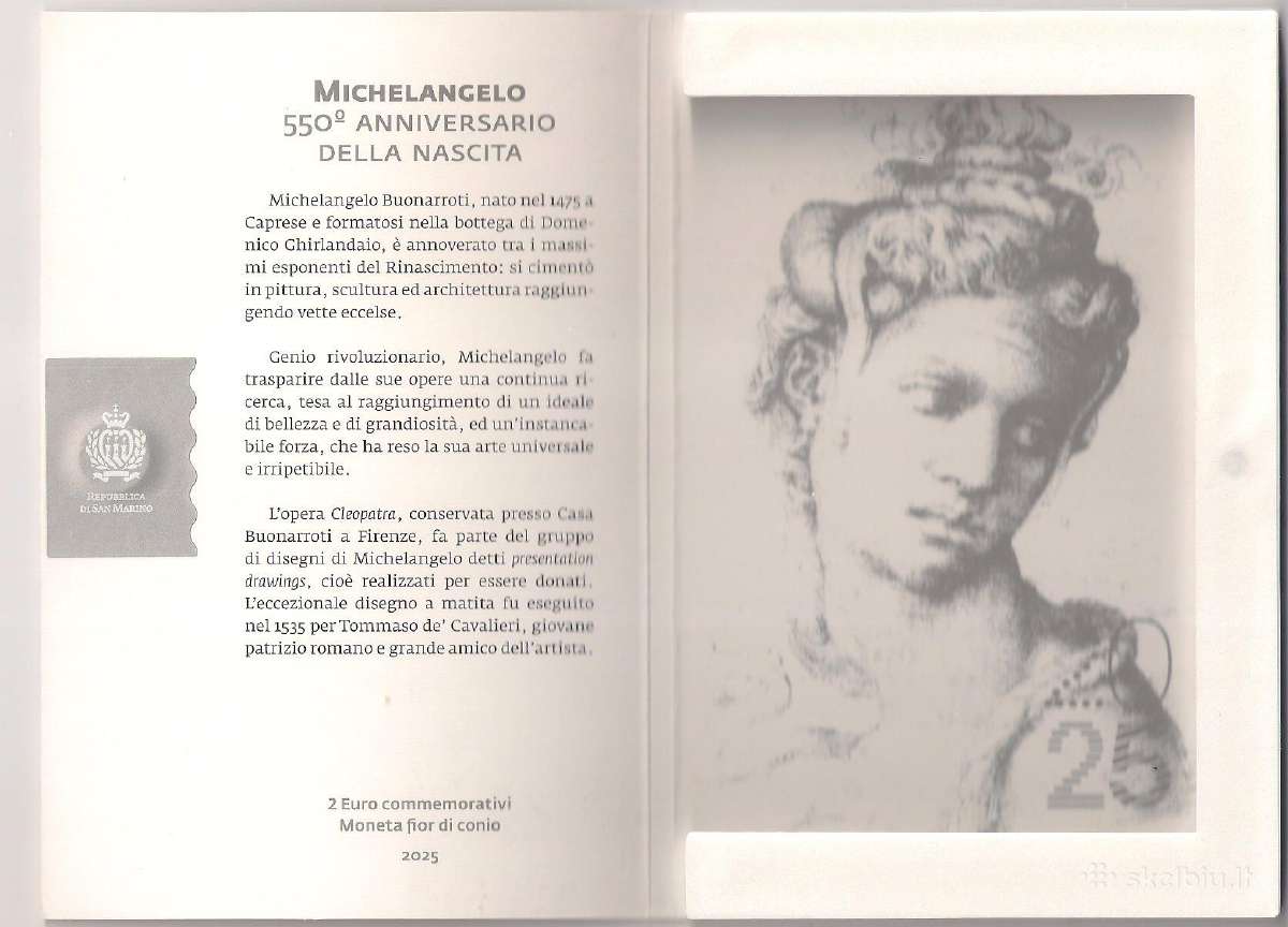 San Marino 2025 2 euro moneta Michelangelo - nuotraukos Nr. 6