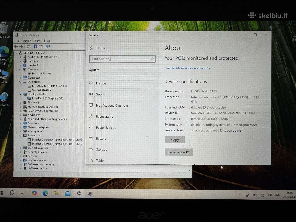 Acer Travelmate Spin B118 G2 lieciamas - nuotraukos Nr. 7