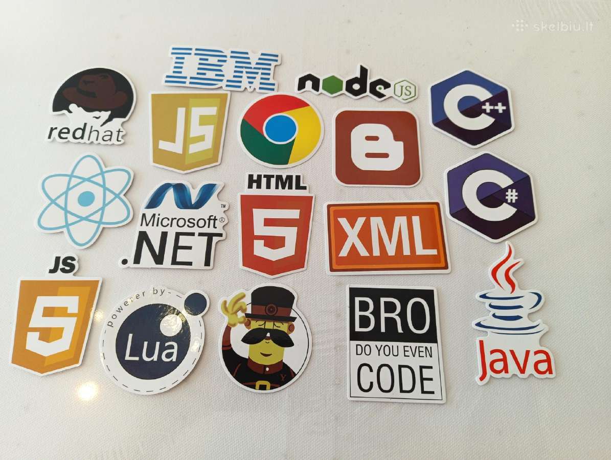 50 vnt. lipdukai IT programavimas
