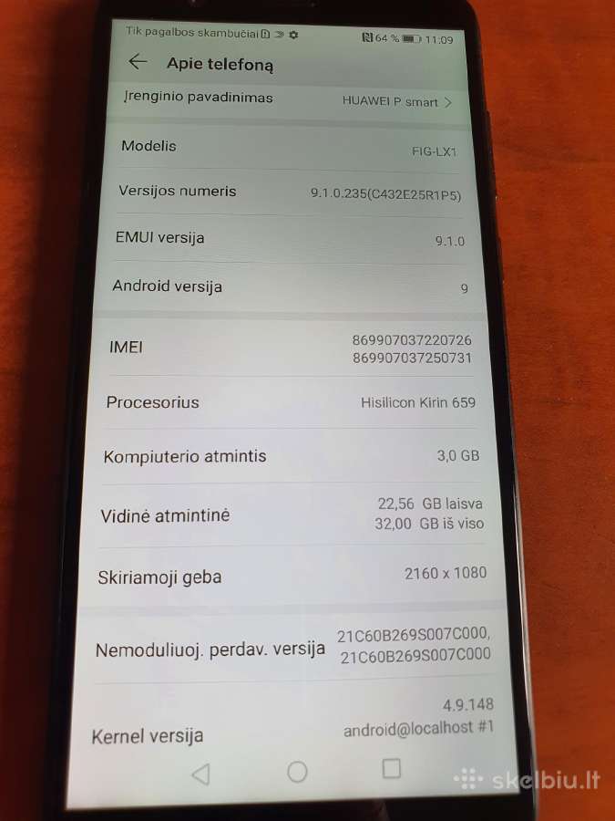 Naudotas Huawei P smart 2019m 32 GB - nuotraukos Nr. 4