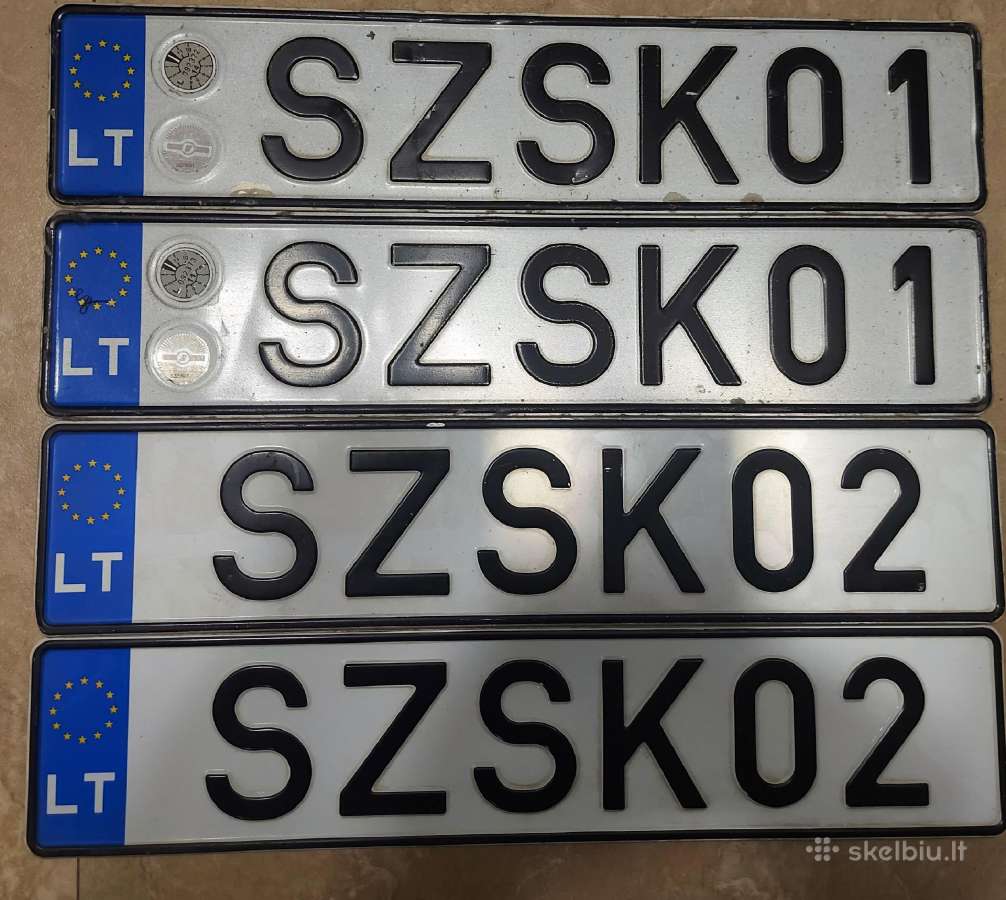 Parduodami du vardiniai valstybiniai numeriai