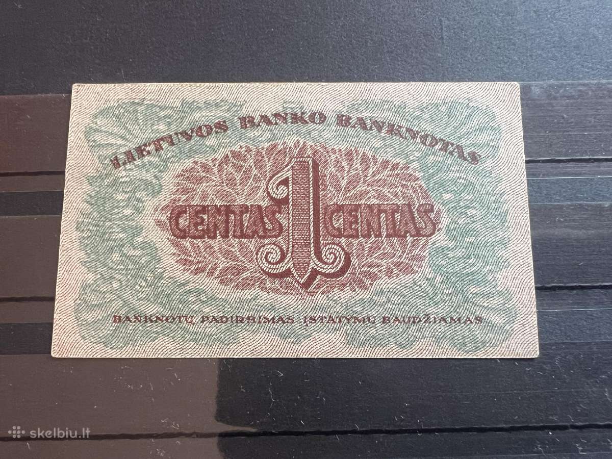1922 Lietuva 1 Centas banknotas Serija 0 - nuotraukos Nr. 2