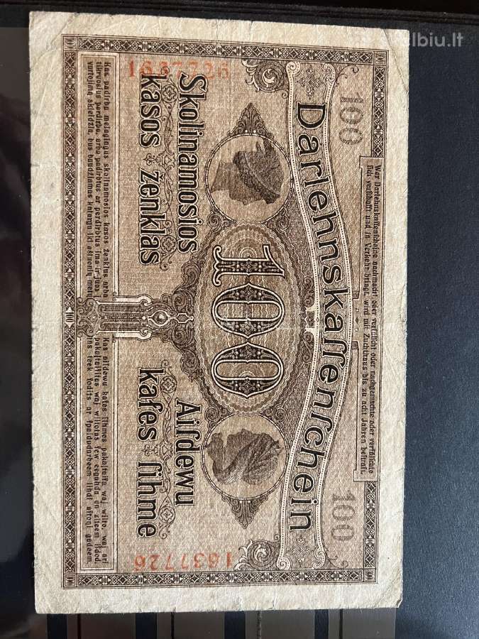 100 Ost markių 1918m Kaunas Lt - nuotraukos Nr. 2