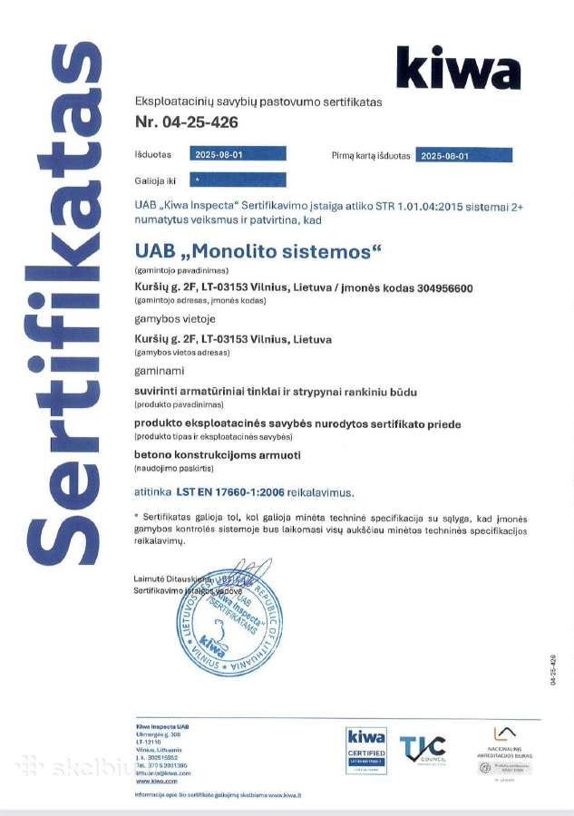 Sertifikuoti Armatūros lankstiniai - nuotraukos Nr. 12