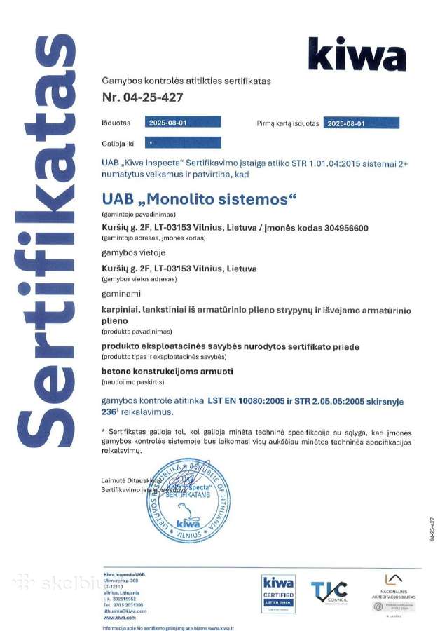 Armatūros karkasai, lankstiniai (sertifikuoti) - nuotraukos Nr. 16