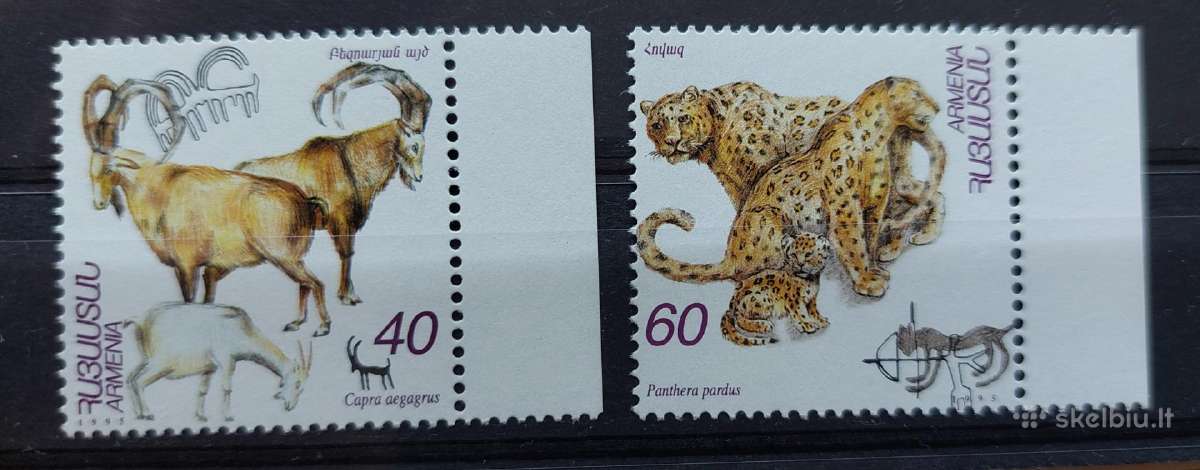 Armėnija 1995,gyvūnai, švarus, Michel 286-287