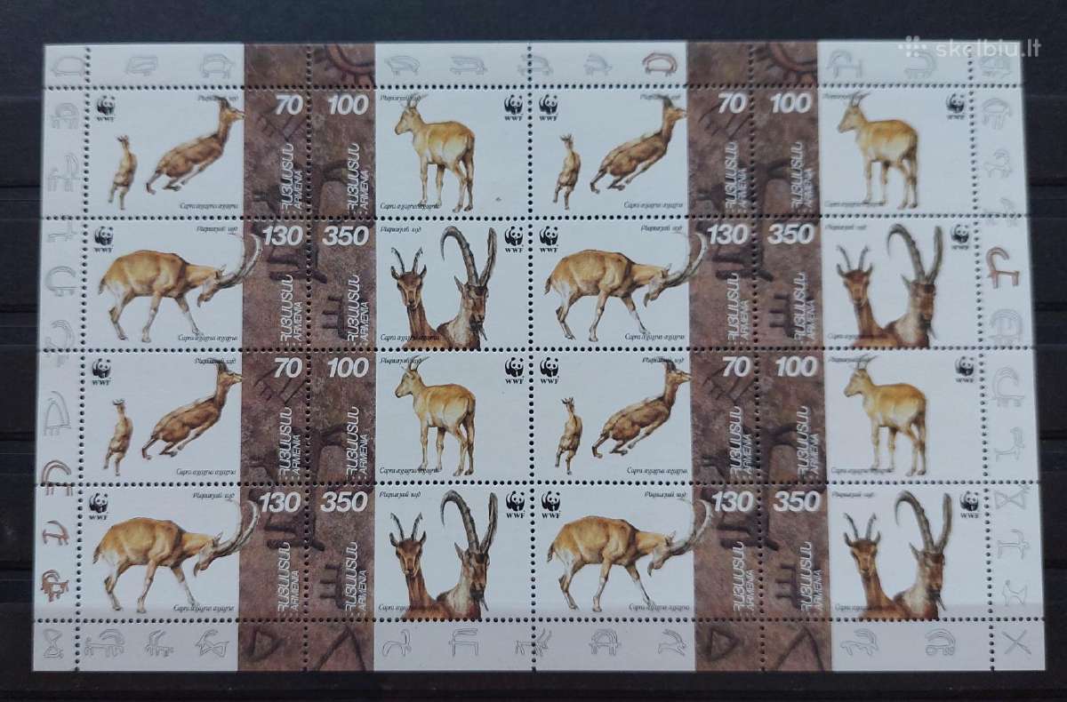 Armėnija 1996,wwf, švarus,lapelis, Michel 298-301
