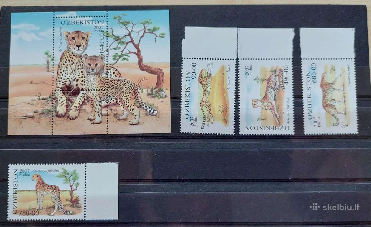 Uzbekistanas 2007 gepardai, švarus, Michel 754-757
