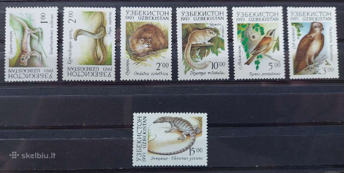 Uzbekistanas 1993 fauna, švarus, Michel 7-13