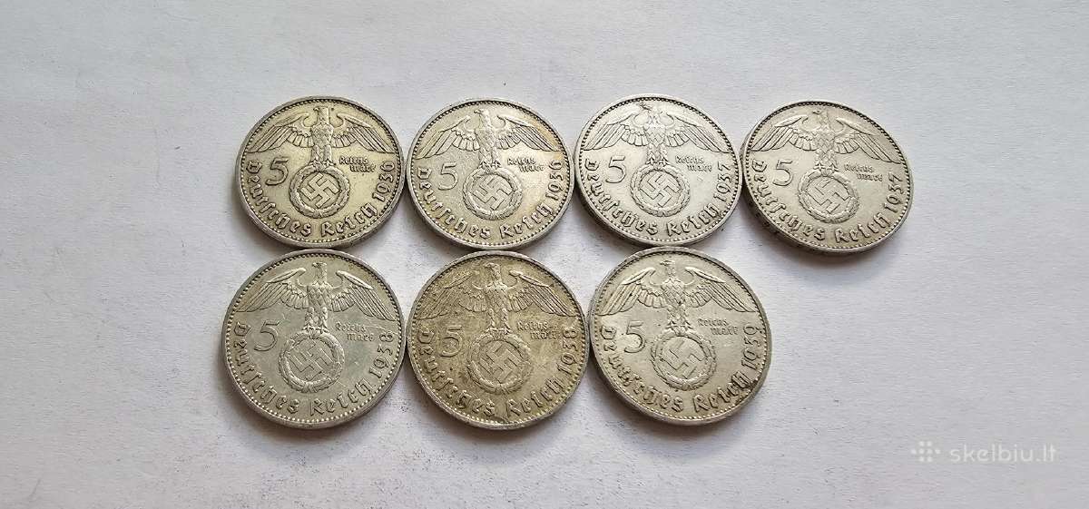 1936-1939 5 markiu kolekcija 7vnt - nuotraukos Nr. 2
