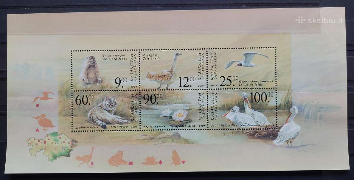 Kazachstanas 2001 fauna, švarus, Michel block21