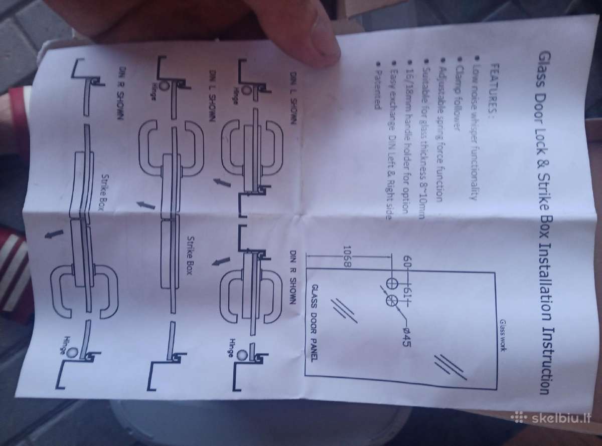 Stikliniu duru spyna+ rankena. - nuotraukos Nr. 2