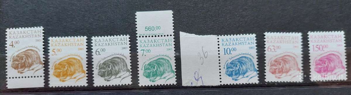 Kazachstanas 2003 fauna, švarus, Michel 403-409