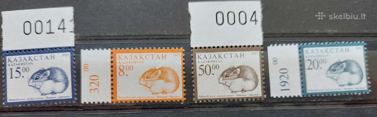Kazachstanas 2001 fauna, švarus, Michel 318-321