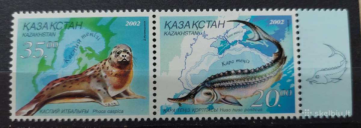 Kazachstanas 2002 jūros fauna,švarus, Michel 394-3