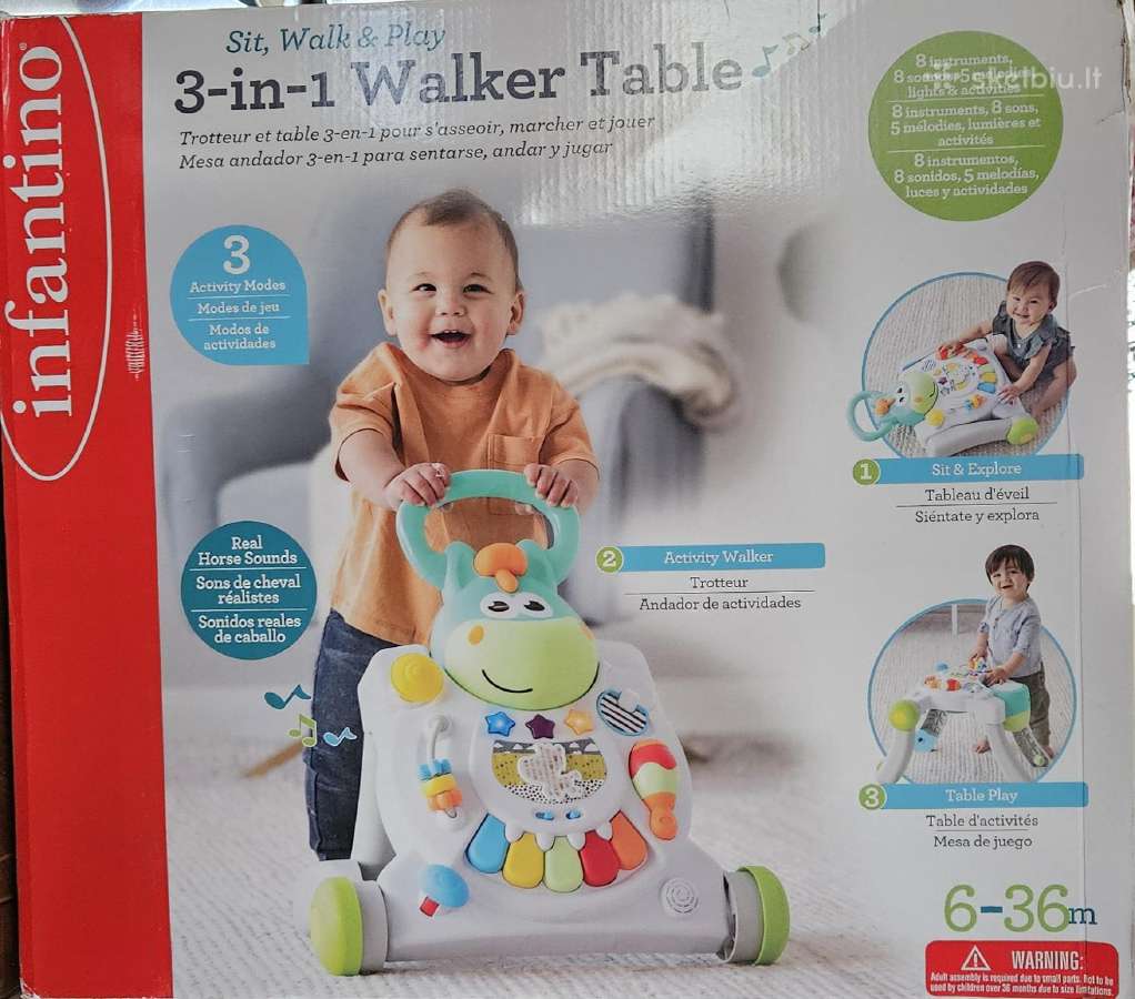 Infantino vaikštynė-žaidimų centras 3 in1. - nuotraukos Nr. 3