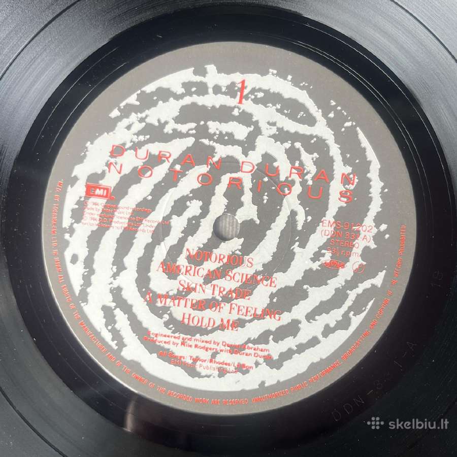 Duran Duran Notorious Japonija vinilas - nuotraukos Nr. 3