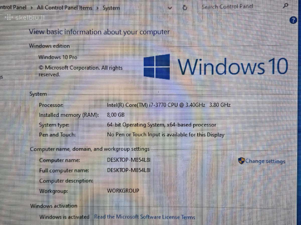 I7 3770, gtx 1060 3gb, 8gb RAM, 120gb SSD, 500 HDD - nuotraukos Nr. 10