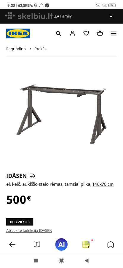 Rašomojo kompiuterio stalo rėmas. El.valdomas auks