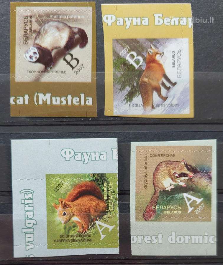 Baltarusija 2007 gyvūnai,švarus, Michel 665-668