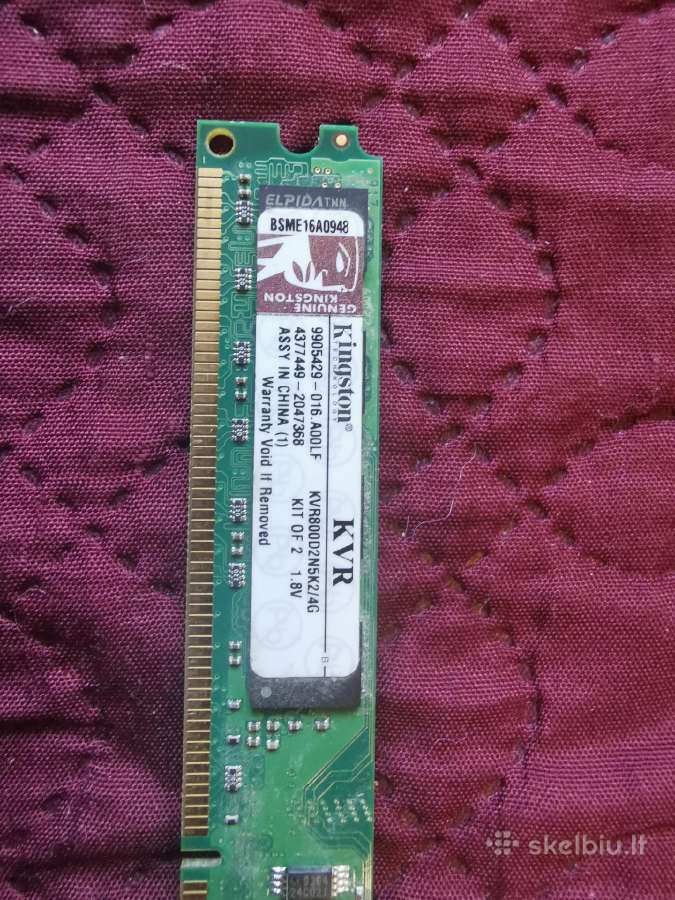 Operatyvioji atmintis kingston ddr2 2gb - nuotraukos Nr. 2