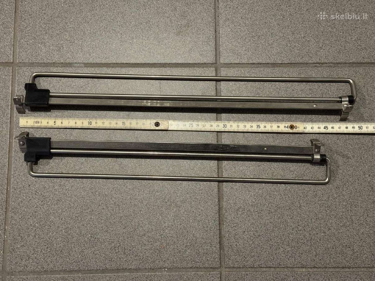 2 ištraukiamos pakabos rūbams: 50 cm ir 45 cm
