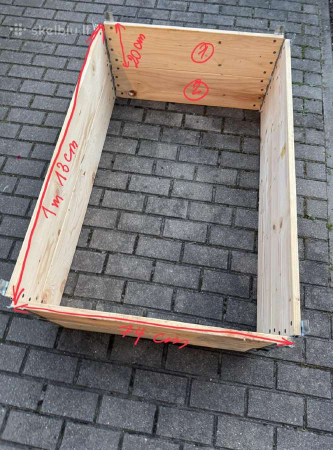 Švediška medinė sekcija 2 vnt (pakeltos lysvės)